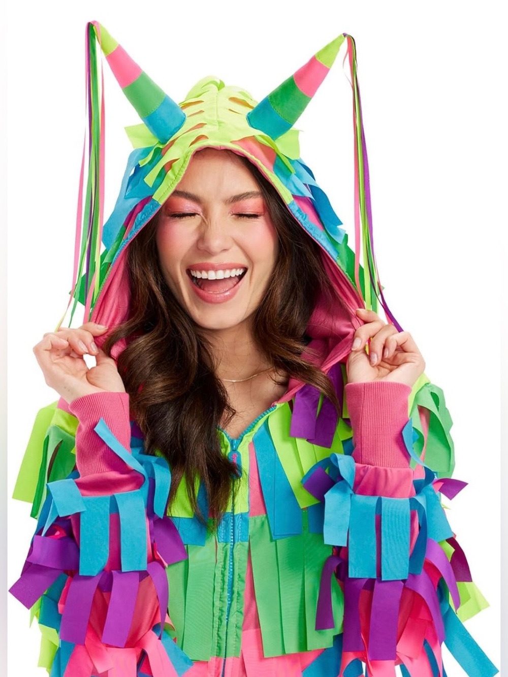 Tipsy Elves Women’s Piñata Halloween Costume Hooded Jumpsuit, Size: Medium, NWT - Picture 4 of 11